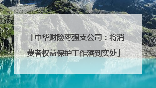 中华财险枣强支公司：将消费者权益保护工作落到实处